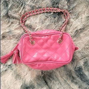 • QUILTED MINI • PINK CHAIN • VEGAN